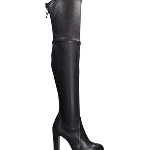 NIB!  Stuart Weitzman Highland Boot New With Box  Black Nappa Leather